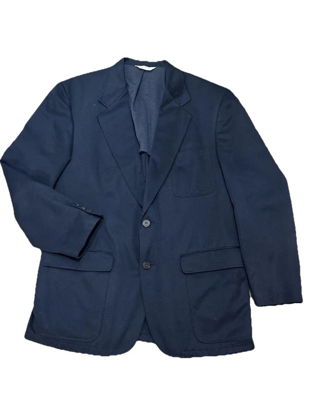 Vintage Travel Smith Chest 46 Vintage Wash & Wear Navy Blazer Zip Pockets